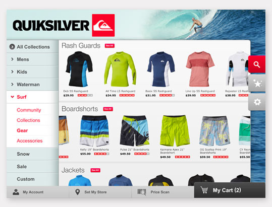 Quiksilver iPad App