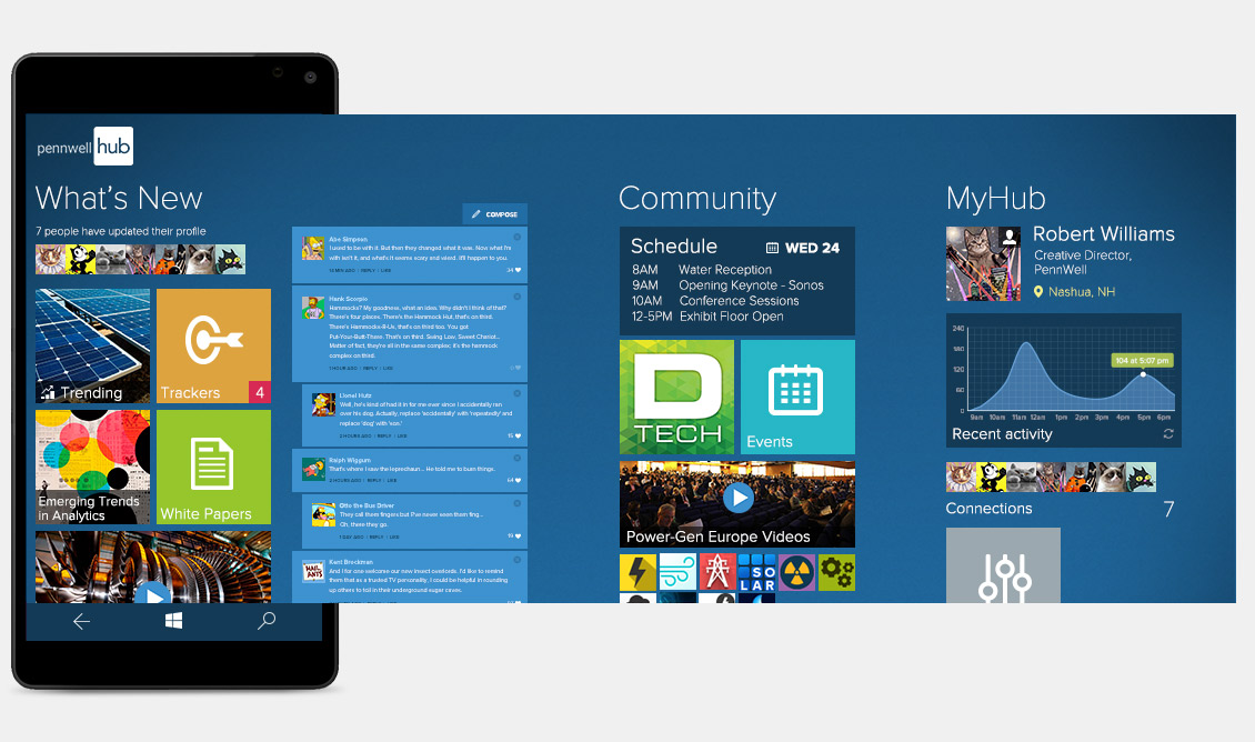PennWell Hub Windows Universal Platform Mobile Phone App