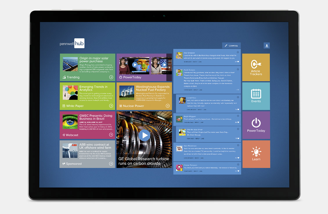 PennWell Hub Windows Universal Platform Mobile Tablet App