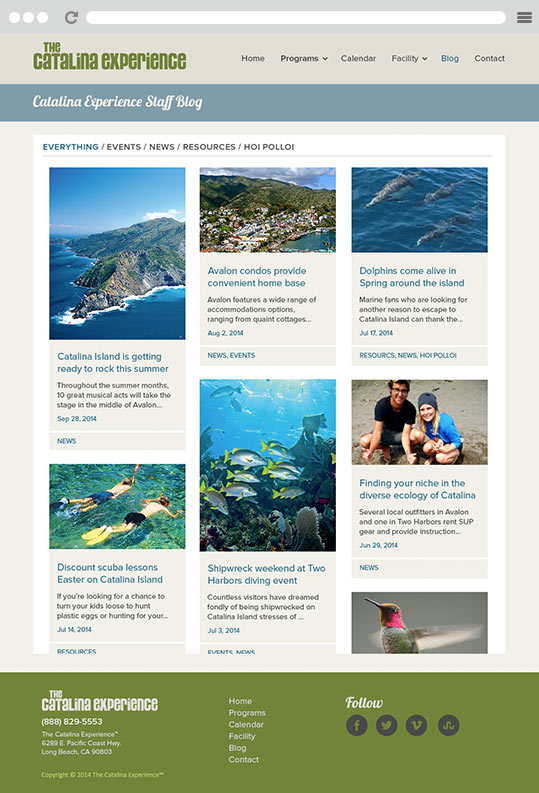 The Catalina Experience Responsive Website