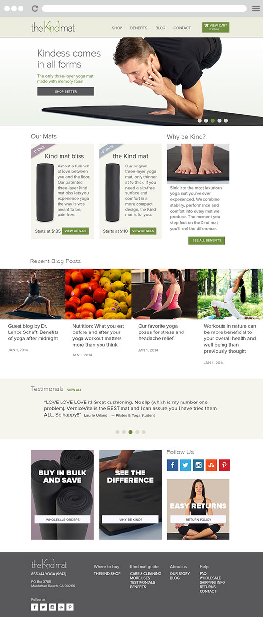 The Kind Mat Responsive Website Home Page